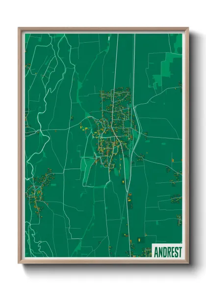 Une affiche de carte sur Andrest