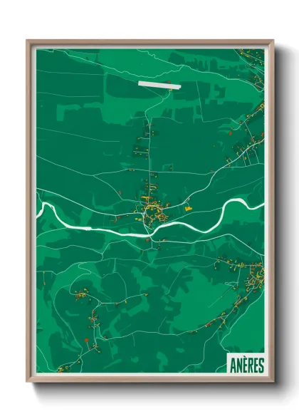 Une affiche de carte sur Anères