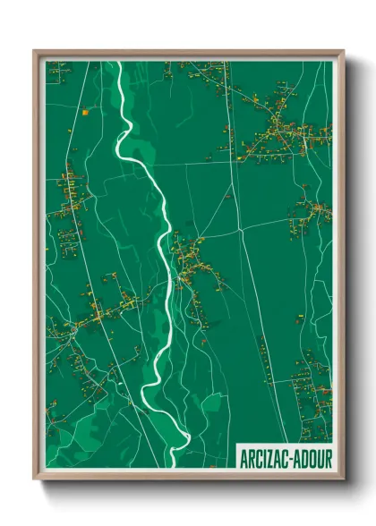 Une affiche de carte sur Arcizac-Adour