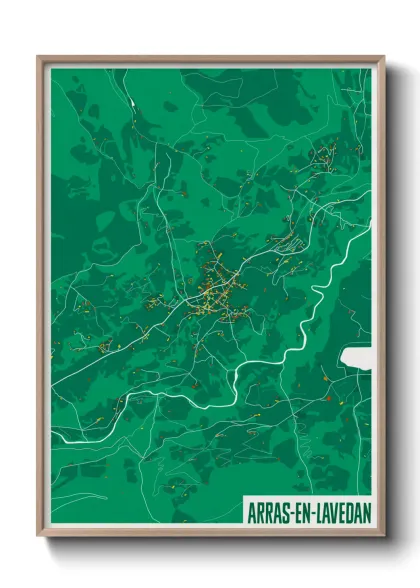 Une affiche de carte sur Arras-en-Lavedan