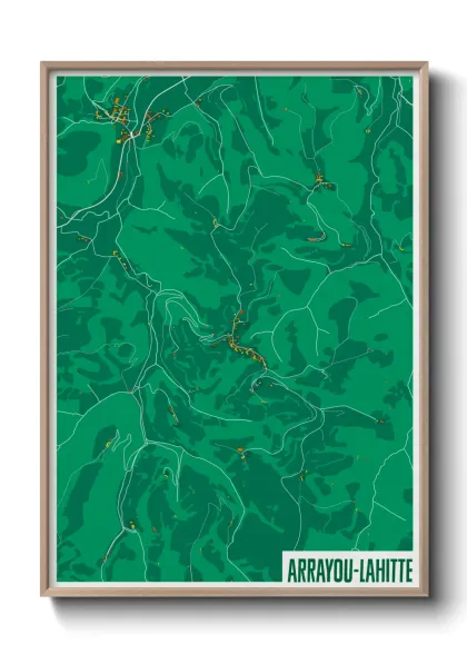 Une affiche de carte sur Arrayou-Lahitte