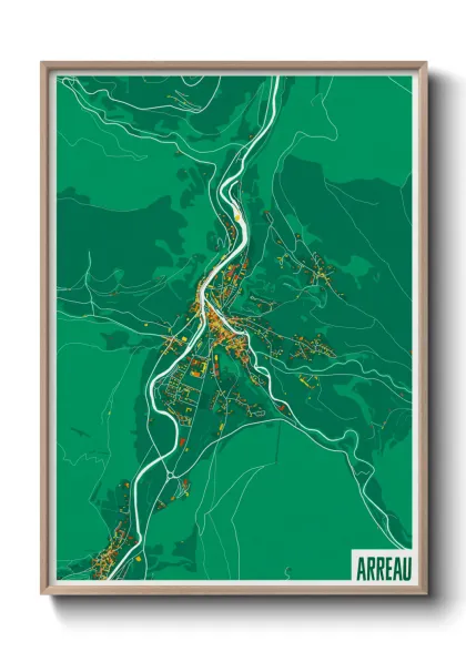 Une affiche de carte sur Arreau