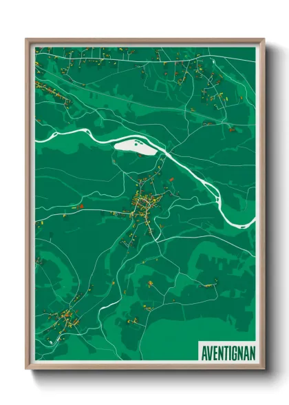 Une affiche de carte sur Aventignan