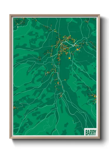 Une affiche de carte sur Barry