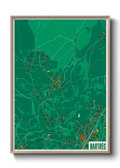 Une affiche de carte sur Bartrès