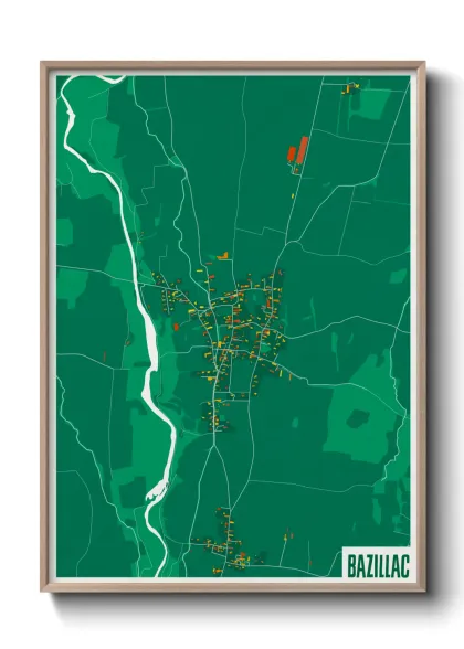 Une affiche de carte sur Bazillac