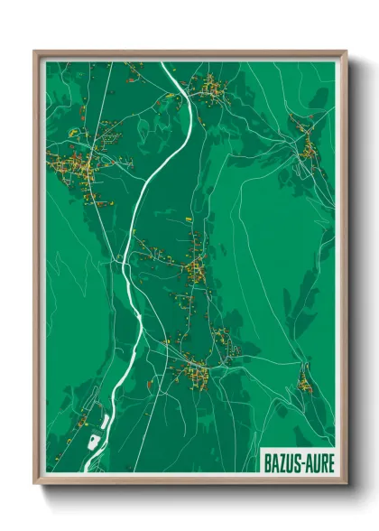 Une affiche de carte sur Bazus-Aure