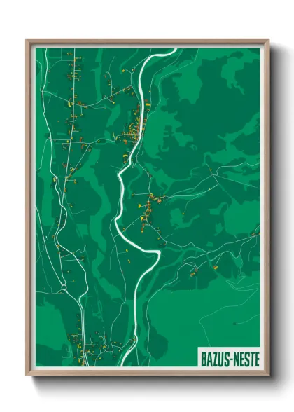 Une affiche de carte sur Bazus-Neste