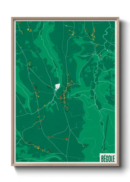 Une affiche de carte sur Bégole