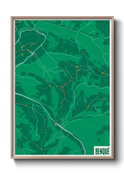 Une affiche de carte sur Benqué