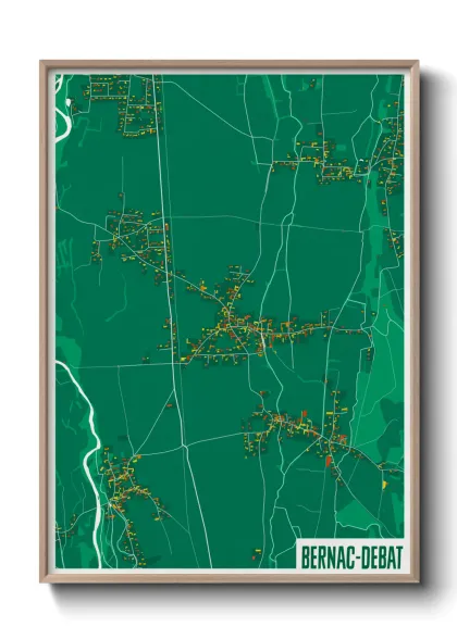 Une affiche de carte sur Bernac-Debat