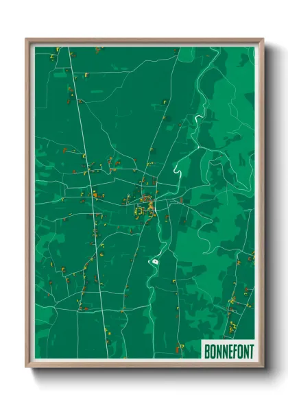 Une affiche de carte sur Bonnefont