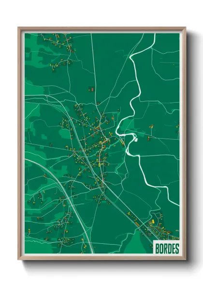 Une affiche de carte sur Bordes