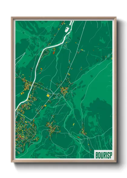 Une affiche de carte sur Bourisp