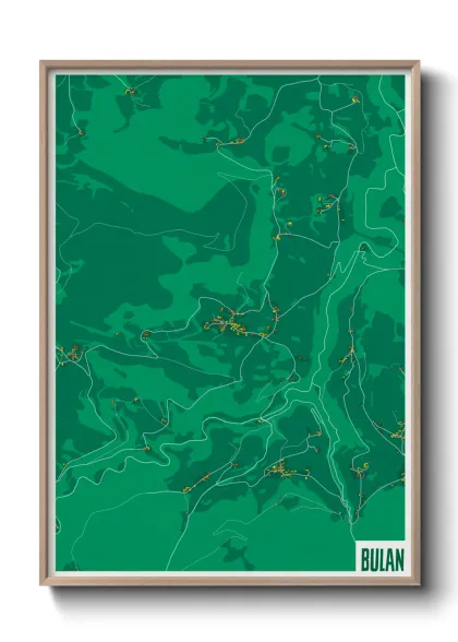 Une affiche de carte sur Bulan