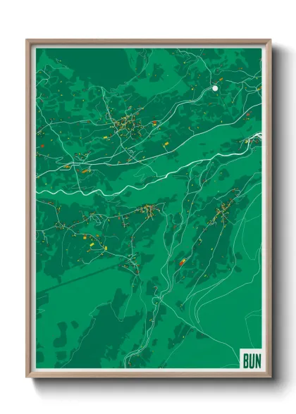 Une affiche de carte sur Bun