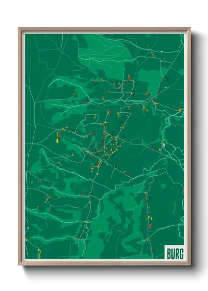 Une affiche de carte sur Burg