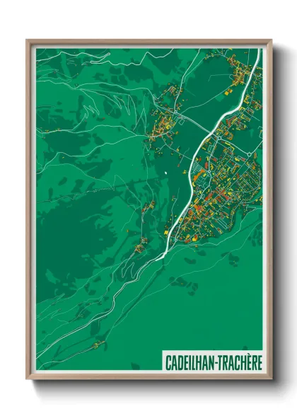 Une affiche de carte sur Cadeilhan-Trachère