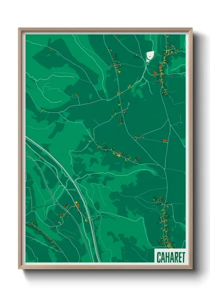 Une affiche de carte sur Caharet