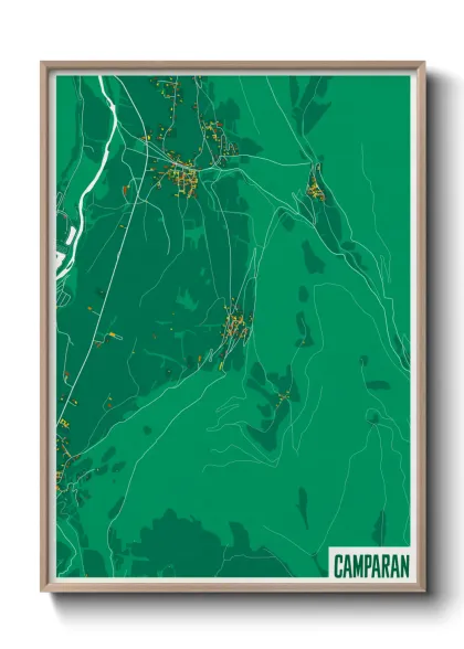 Une affiche de carte sur Camparan