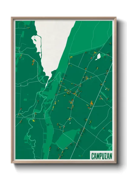 Une affiche de carte sur Campuzan