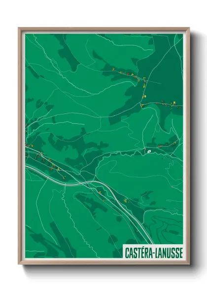 Une affiche de carte sur Castéra-Lanusse