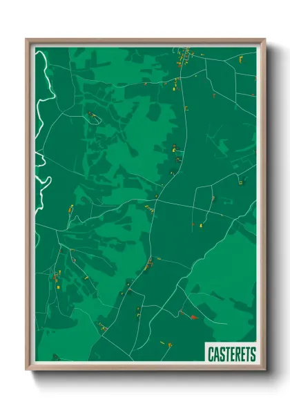 Une affiche de carte sur Casterets