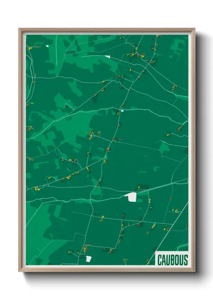 Une affiche de carte sur Caubous