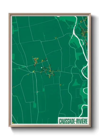 Une affiche de carte sur Caussade-Rivière