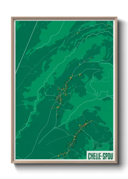 Une affiche de carte sur Chelle-Spou