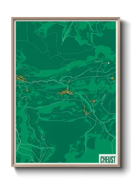 Une affiche de carte sur Cheust