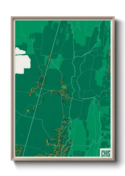 Une affiche de carte sur Chis