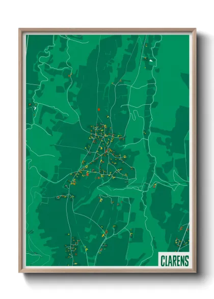 Une affiche de carte sur Clarens