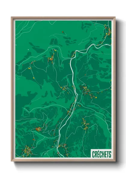 Une affiche de carte sur Créchets
