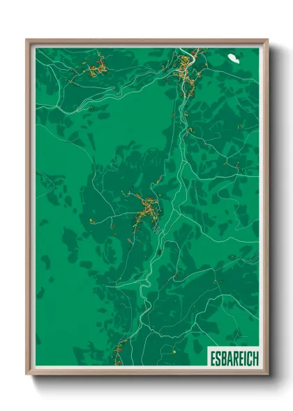Une affiche de carte sur Esbareich