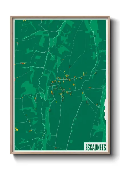 Une affiche de carte sur Escaunets