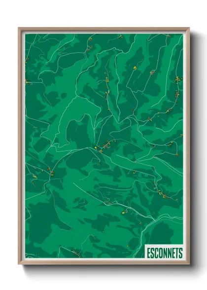 Une affiche de carte sur Esconnets