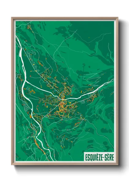 Une affiche de carte sur Esquièze-Sère