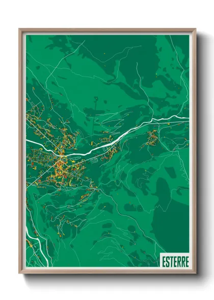 Une affiche de carte sur Esterre