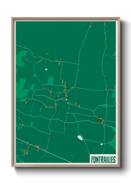 Une affiche de carte sur Fontrailles