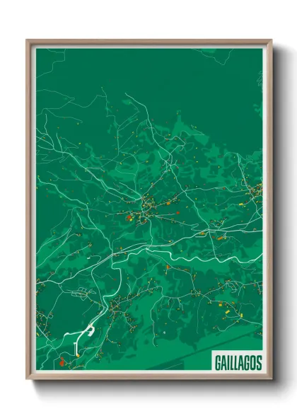 Une affiche de carte sur Gaillagos