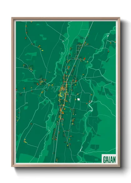 Une affiche de carte sur Galan