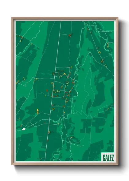 Une affiche de carte sur Galez