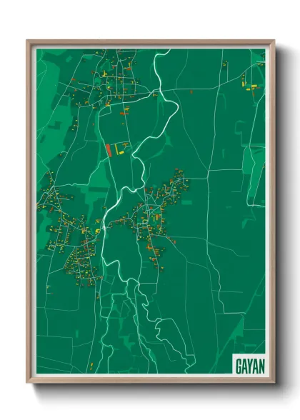 Une affiche de carte sur Gayan