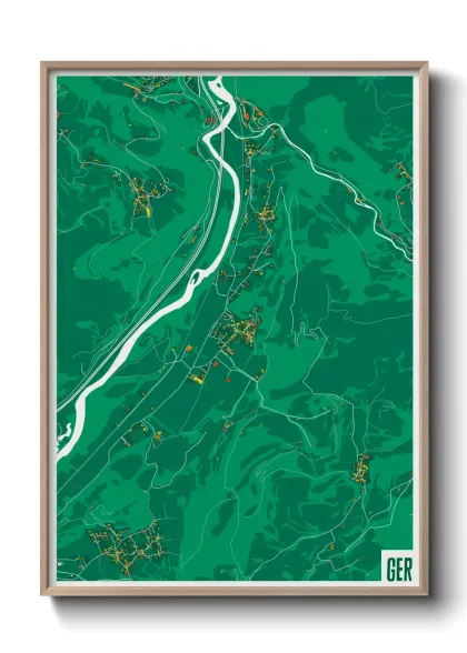 Une affiche de carte sur Ger