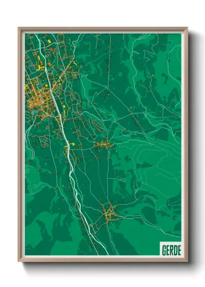 Une affiche de carte sur Gerde