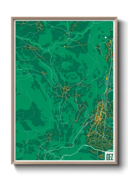 Une affiche de carte sur Gez