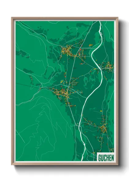 Une affiche de carte sur Guchen