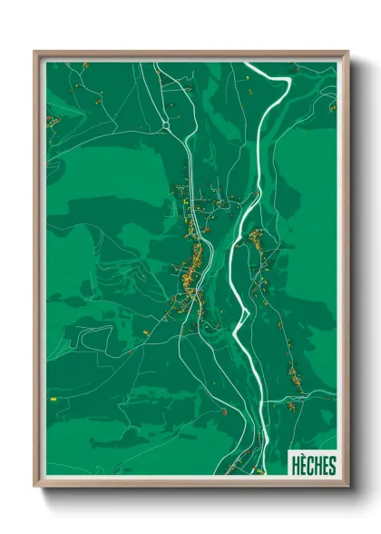 Une affiche de carte sur Hèches