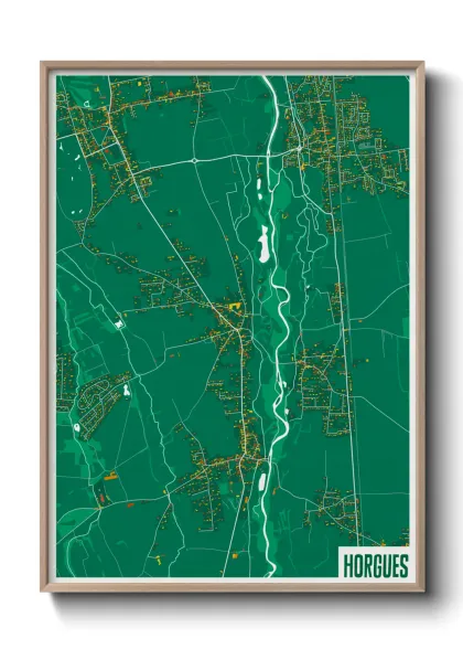 Une affiche de carte sur Horgues
